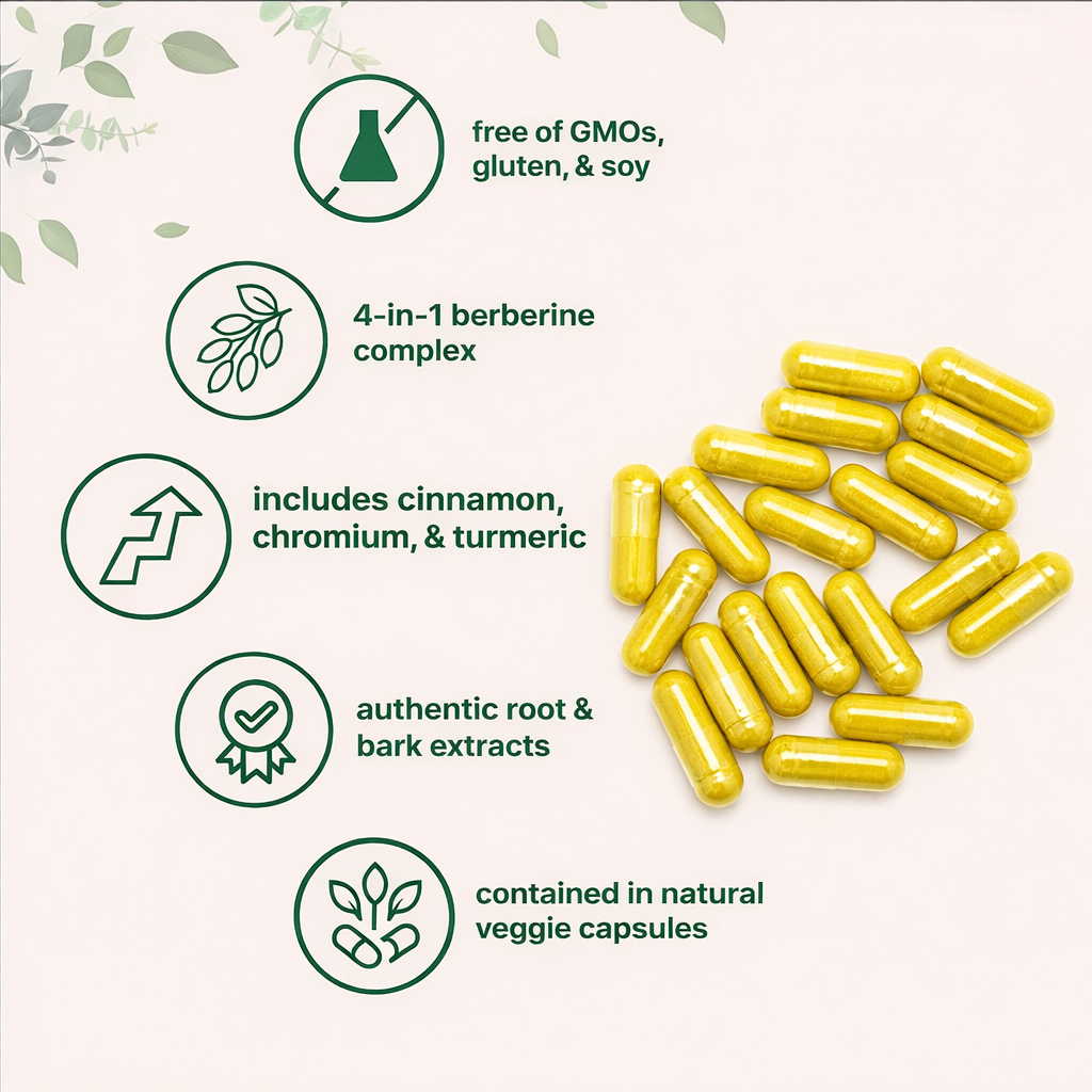 Berberine with Ceylon Cinnamon, Chromium, & Turmeric - 240 Vegetarian Capsules