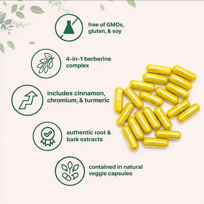 Berberine with Ceylon Cinnamon, Chromium, & Turmeric - 240 Vegetarian Capsules
